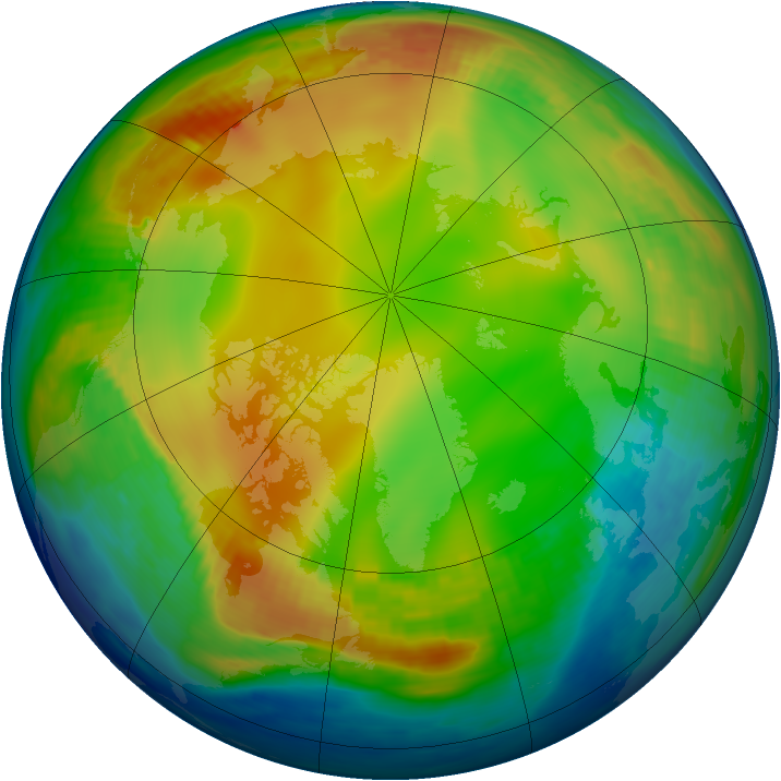 Arctic ozone map for 29 December 1987